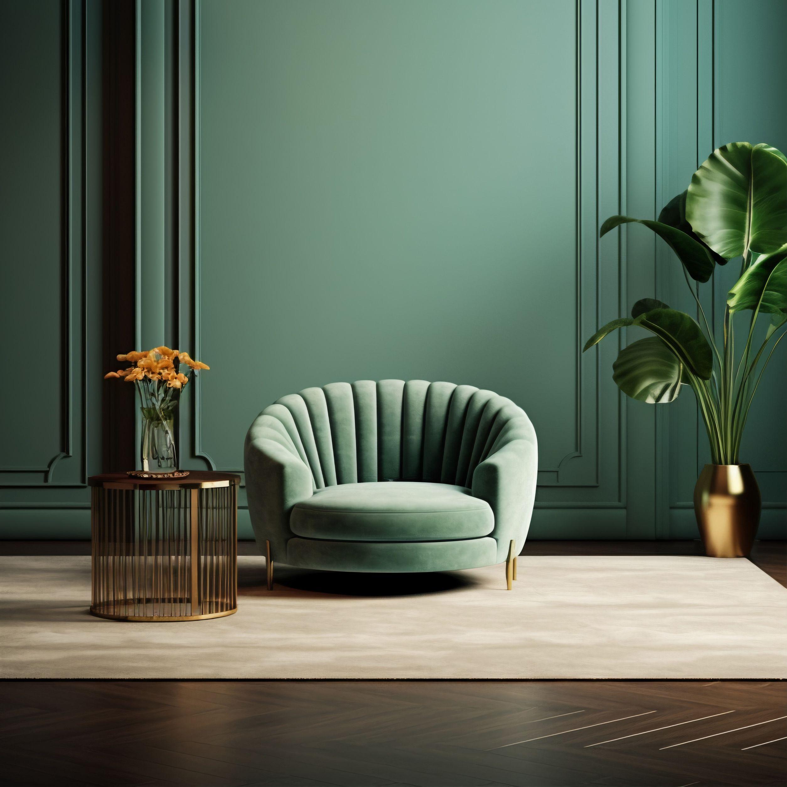 Green Sofa with billow